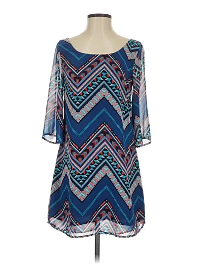 Pre-owned Just Fab Casual Dress In Blue