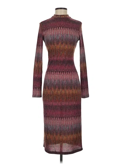 Pre-owned Just Fab Casual Dress In Burgundy