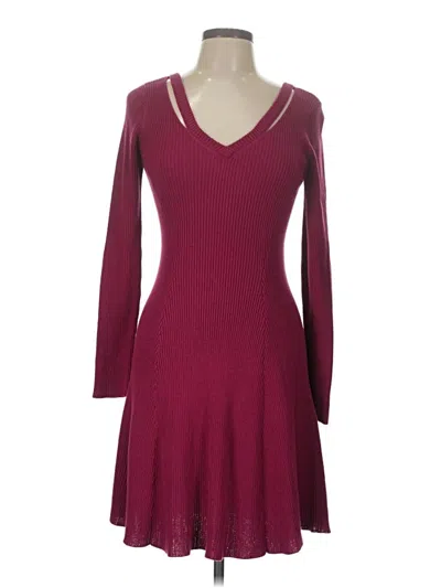 Pre-owned Just Fab Casual Dress In Burgundy