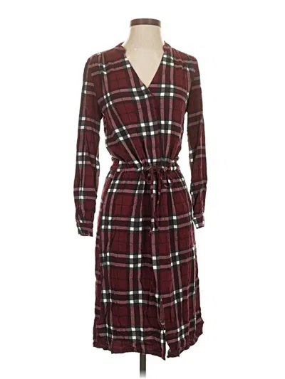 Pre-owned Just Fab Casual Dress In Burgundy