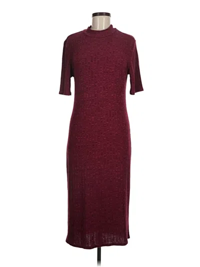Pre-owned Just Fab Casual Dress In Burgundy