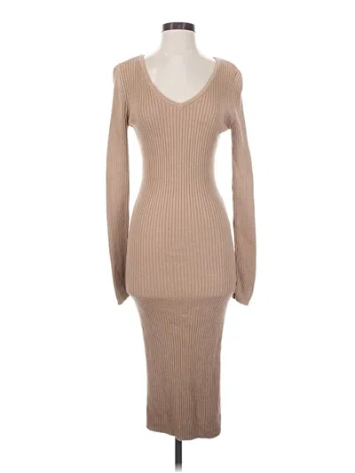 Pre-owned Just Fab Casual Dress In Tan