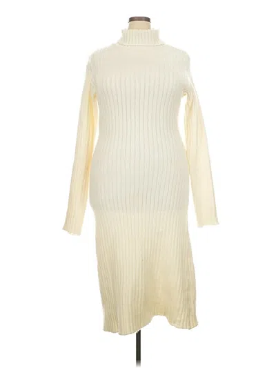 Pre-owned Just Fab Casual Dress In White