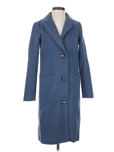 Pre-owned Just Fab Coat In Blue