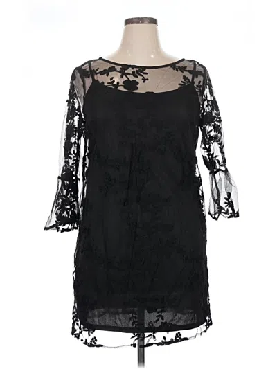 Pre-owned Just Fab Cocktail Dress In Black