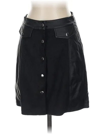 Pre-owned Just Fab Faux Leather Skirt In Black