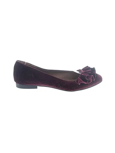 Pre-owned Just Fab Flats In Burgundy