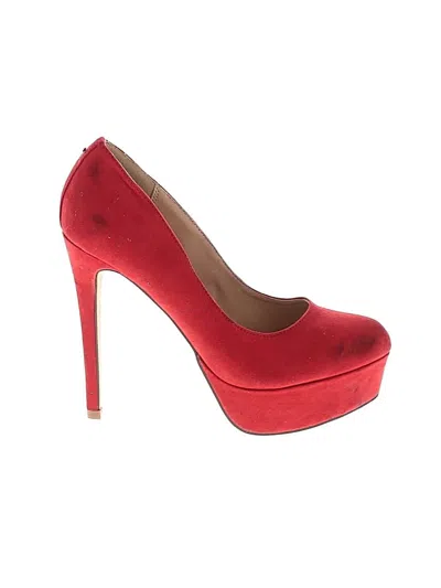 Pre-owned Just Fab Heels In Red