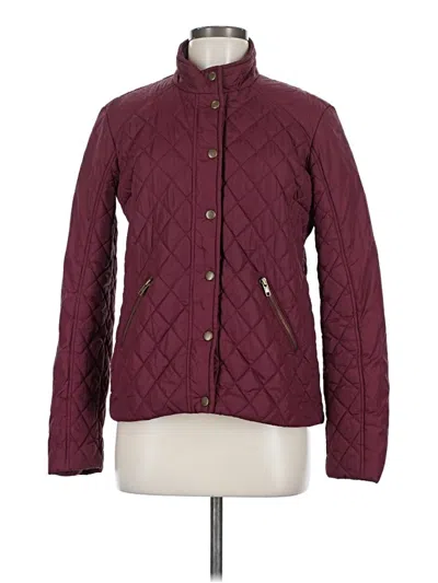 Pre-owned Just Fab Jacket In Burgundy