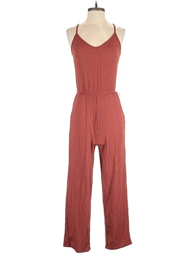 Pre-owned Just Fab Jumpsuit In Burgundy