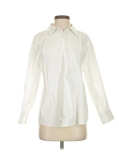 Pre-owned Just Fab Long Sleeve Blouse In Ivory