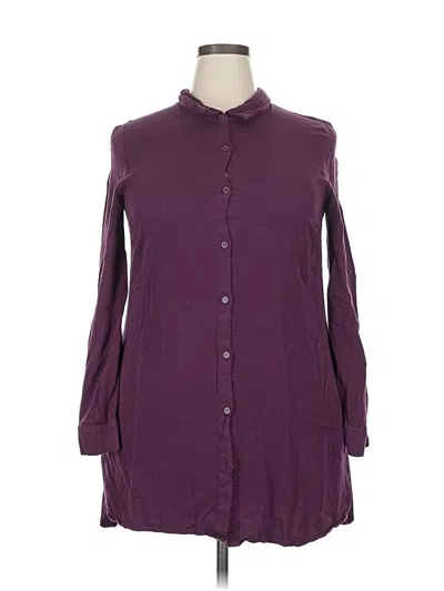 Pre-owned Just Fab Long Sleeve Blouse In Purple