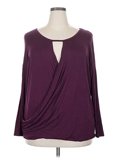 Pre-owned Just Fab Long Sleeve Blouse In Purple
