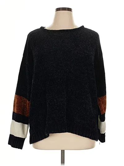 Pre-owned Just Fab Pullover Sweater In Black