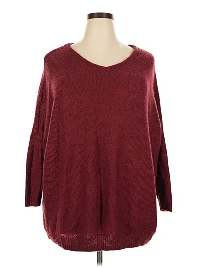 Pre-owned Just Fab Pullover Sweater In Burgundy