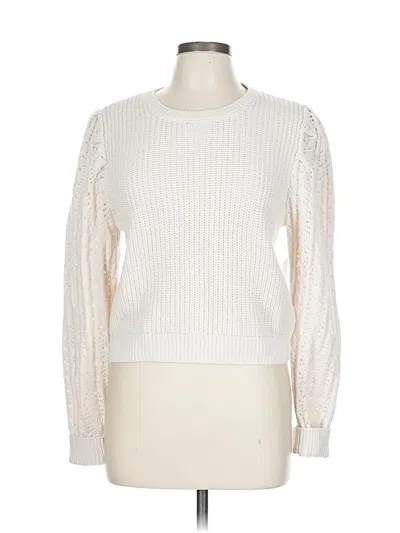 Pre-owned Just Fab Pullover Sweater In White