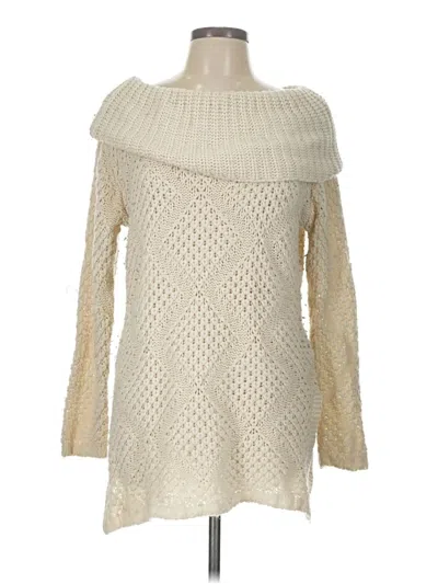 Pre-owned Just Fab Pullover Sweater In White