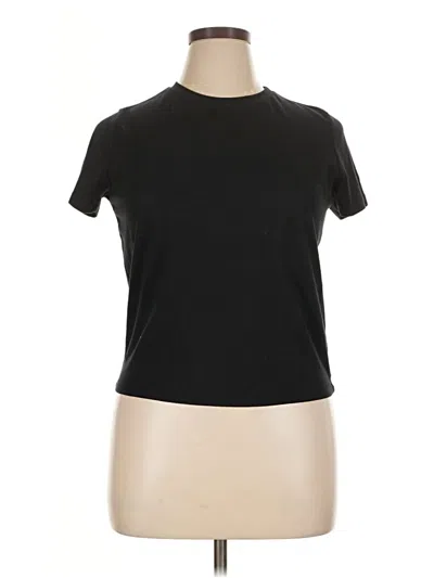 Pre-owned Just Fab Short Sleeve Turtleneck In Black