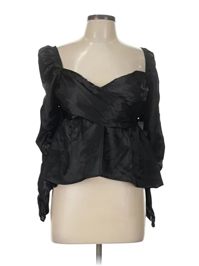 Pre-owned Just Fab Sleeveless Blouse In Black