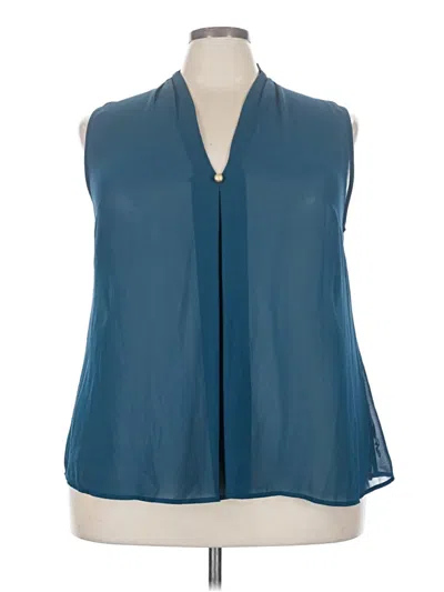 Pre-owned Just Fab Sleeveless Blouse In Teal
