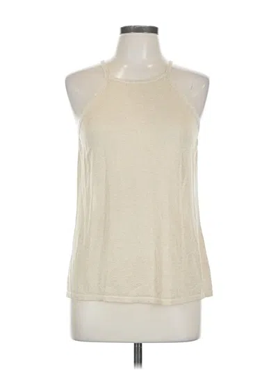 Pre-owned Just Fab Sleeveless Top Ivory Halter Neckline Tops In White