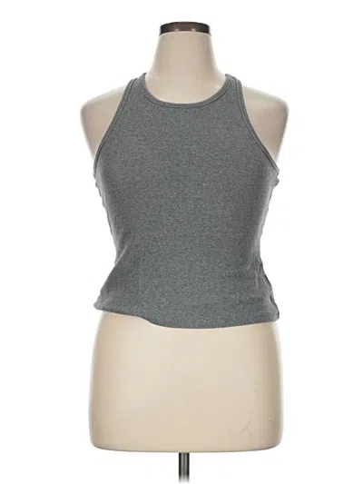 Pre-owned Just Fab Tank Top Gray Halter Neckline Tops