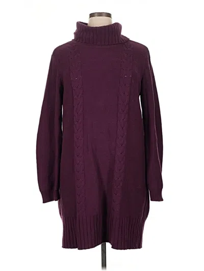 Pre-owned Just Fab Turtleneck Sweater In Purple
