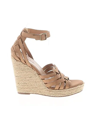 Pre-owned Just Fab Wedges In Tan