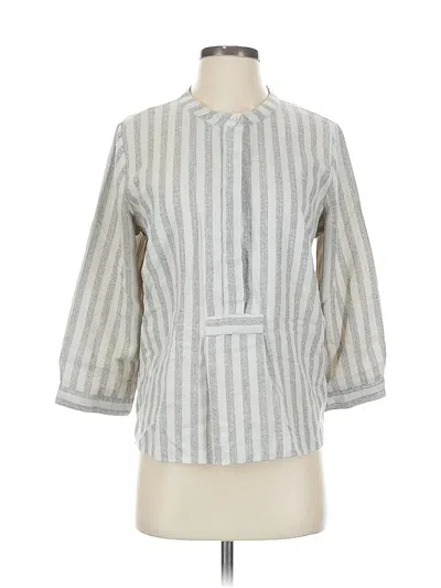Pre-owned Just Female 3/4 Sleeve Button Down Shirt In Gray