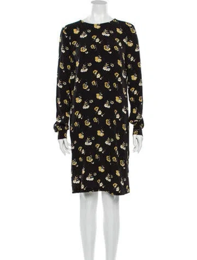 Pre-owned Just Female Floral Print Knee-length Dress In Black