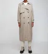 JUST FEMALE INSPIRE TRENCH COAT IN SAND PLAID