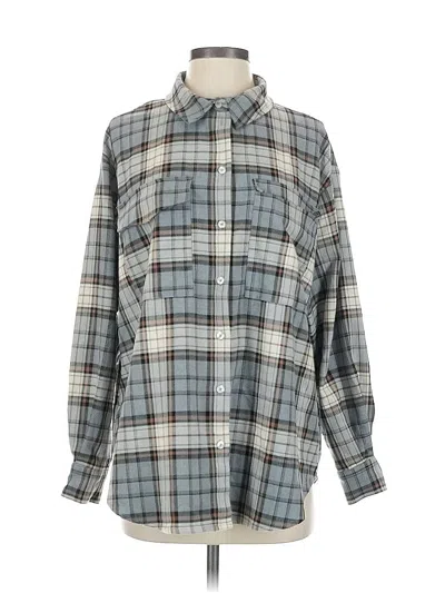 Pre-owned Just Female Long Sleeve Blouse In Gray