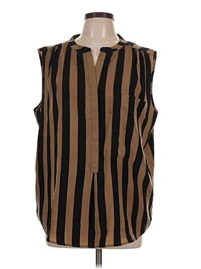 Pre-owned Just Female Sleeveless Blouse In Brown