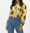 Just Female Smooth Shirt Blouse In Sunflower Yellow Art In Multi