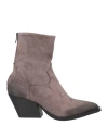 Just Juice Woman Ankle Boots Grey Size 11 Soft Leather In Grey