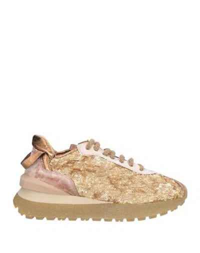 Just Juice Woman Sneakers Gold Size 8 Textile Fibers