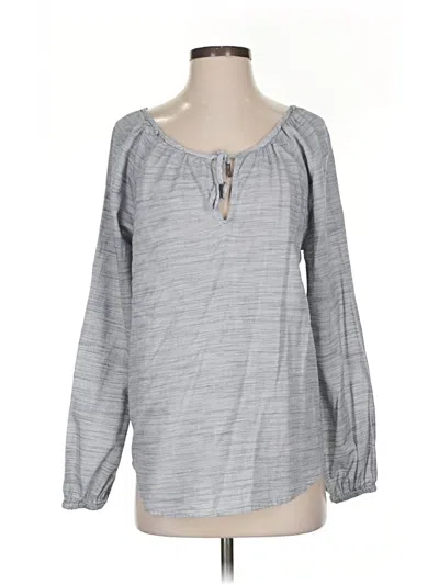 Pre-owned Just Living Long Sleeve Blouse In Gray