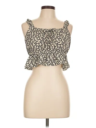 Pre-owned Just Living Sleeveless Top Tan Strapless Neckline Tops In Brown