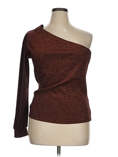 Pre-owned Just Long Sleeve Top Brown One Shoulder Neckline Tops