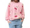 Just Madison Cherries Sweatshirt In Pink In Pink