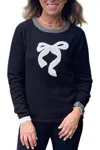Just Madison Madz Ringer With Bow Sweater In Black In Black