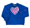 Just Madison Women's Love Sweatshirt In Royal Blue In Blue