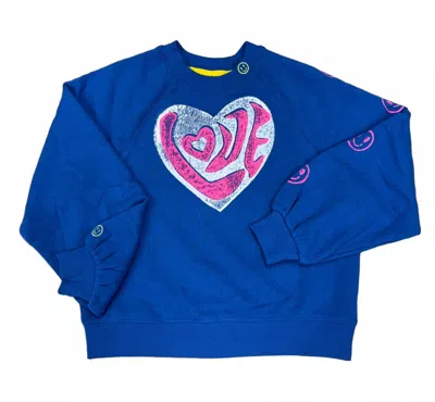 Just Madison Women's Love Sweatshirt In Royal Blue