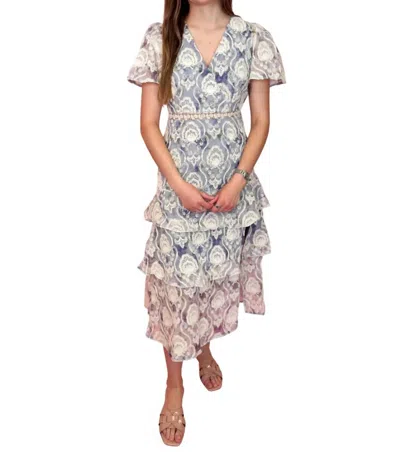 Just Me Clear Sky Moon Lace Dress In Blue