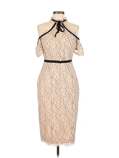 Pre-owned Just Me Cocktail Dress In Tan