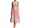 Just Me Elizabeth Midi Dress In Pink In Pink
