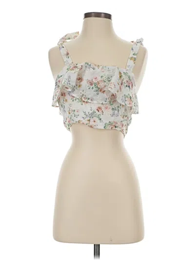 Pre-owned Just Me Tank Top Ivory Strapless Neckline Tops In White