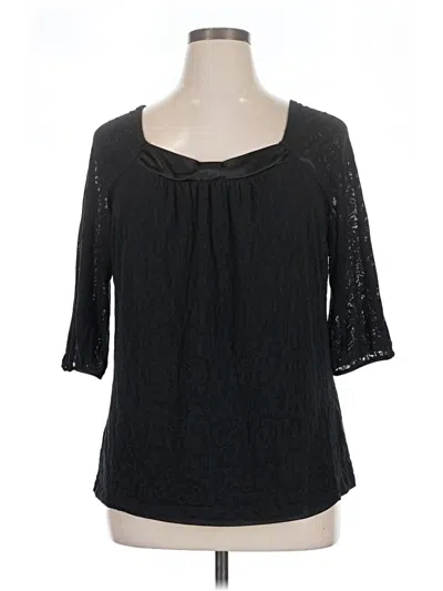 Pre-owned Just My Size 3/4 Sleeve Blouse In Black