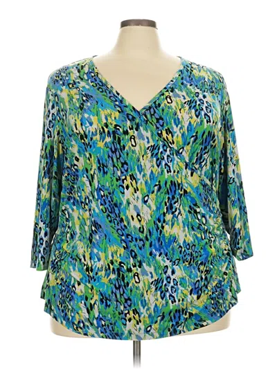 Pre-owned Just My Size 3/4 Sleeve Blouse In Blue