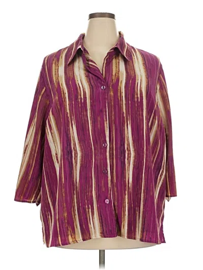 Pre-owned Just My Size 3/4 Sleeve Blouse In Burgundy